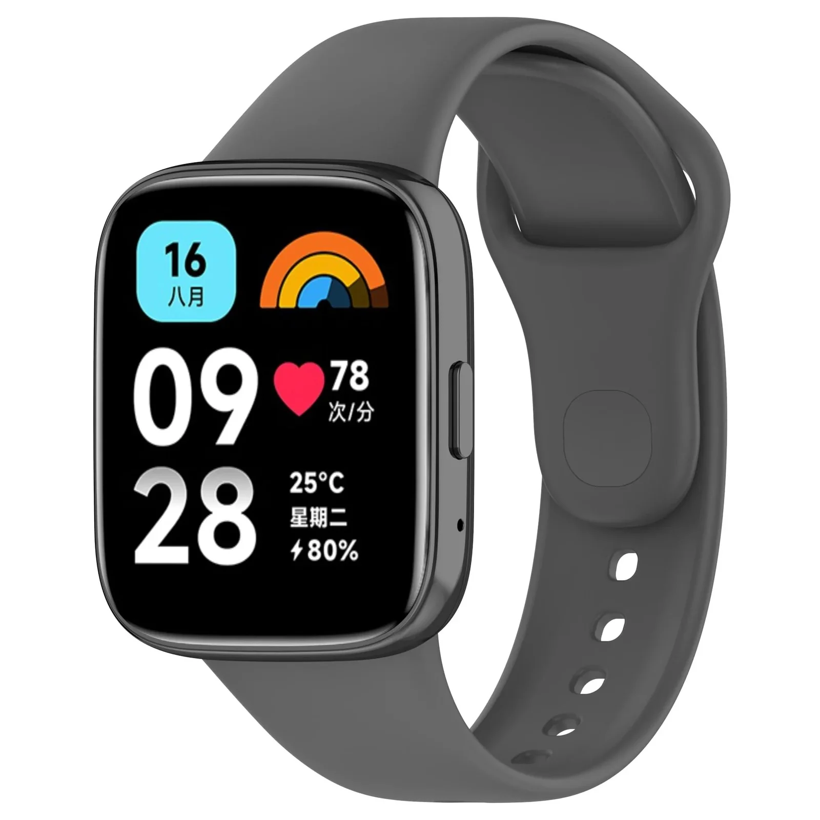 DL3 Mobilak Strap Silicone Compatible With Xiaomi Redmi Watch 3 Active/Redmi Watch 3 Lite, Sport Silicone Watch Band Wrist Strap, Bracelet Wristband Wrist Strap - Space Grey
