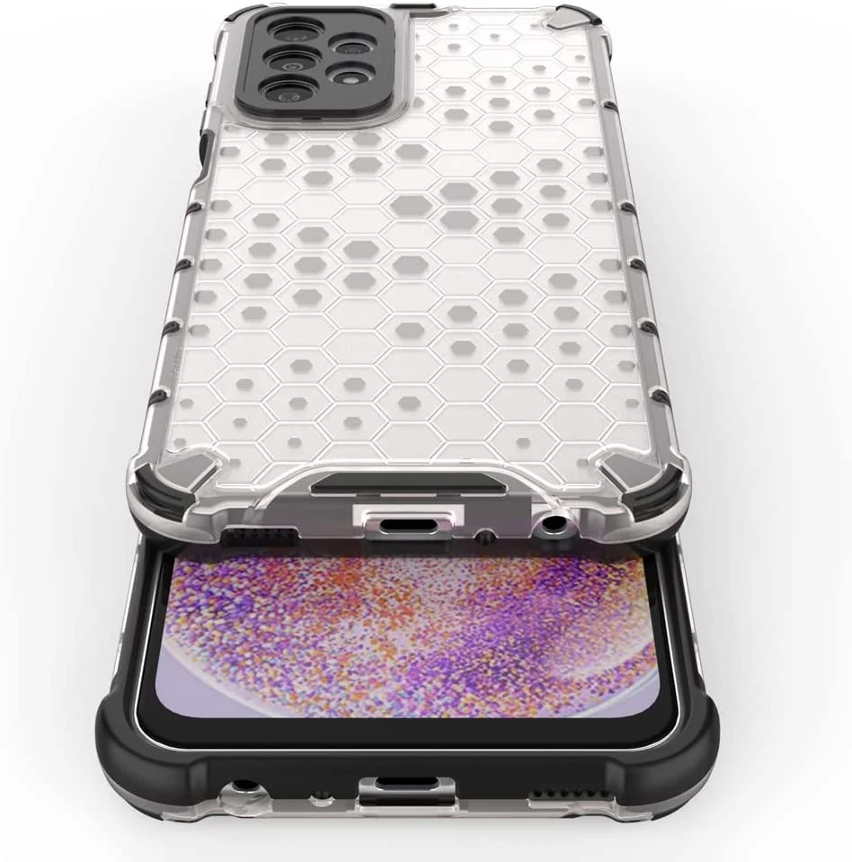 DL3 Mobilak Honeycomb Protective Case for Samsung Galaxy A23 5G / 4G, Shock-absorbing protection, Transparent design, Slim, lightweight profile - Clear
