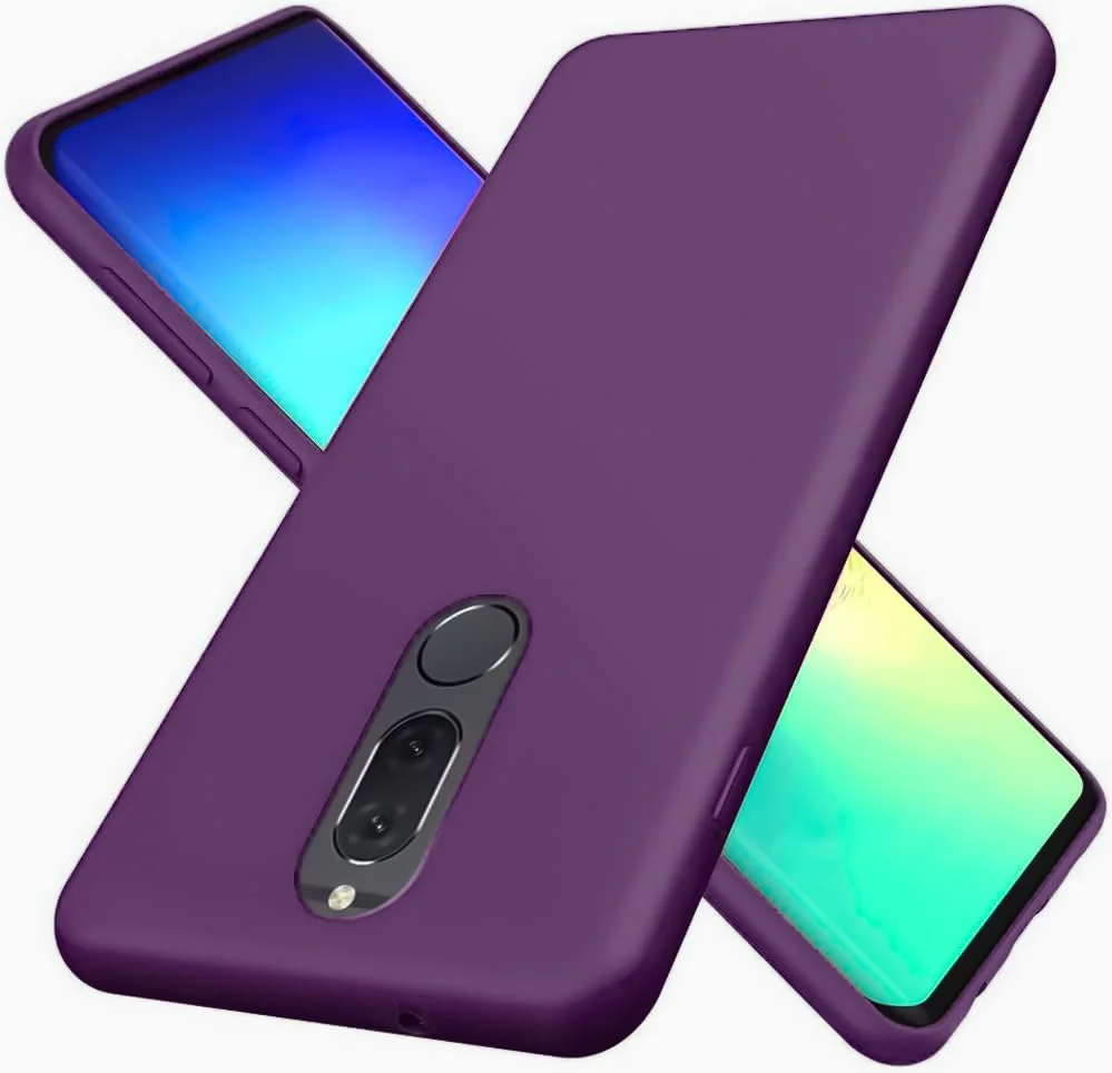 DL3 Mobilak Huawei Mate 10 Lite Case, Soft Flexible Silicone Gel Rubber Bumper Cover, Full Body Shockproof Protective Phone Case - Violet