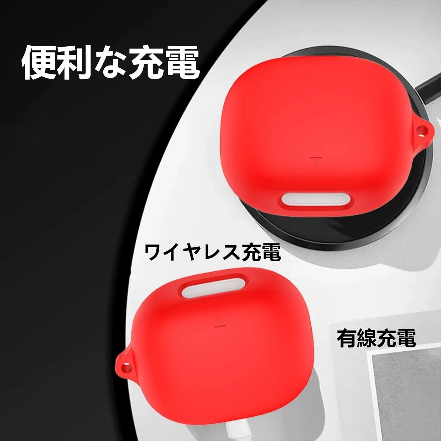 DL3 Mobilak Silicone Case Compatible with Anker Soundcore Liberty 5 (Not Libert 4), Soft Silicone Protective Case Cover, Shockproof Sleeve with Carabiner - Red