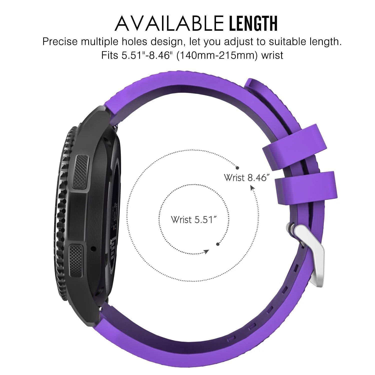 DL3 Mobilak Sport Silicone Band 20MM Strap For Samsung Gear Sport/Watch 6/5/4/5 Pro 45mm/S2 classic/active 2 40mm 44mm/Amazfit GTS/2/2e/GTS3/3 Pro/2 Mini/3 Mini/Bip 3/Bip 3 Pro - Purple