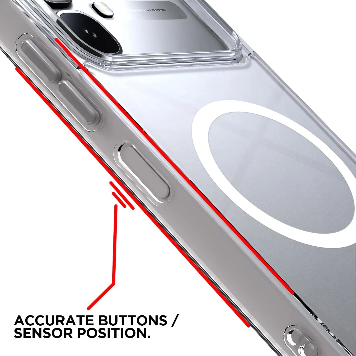 MOBIGON Slim Magnetic MagSafe-Compatible Phone Case for Infinix Smart 20, Clear