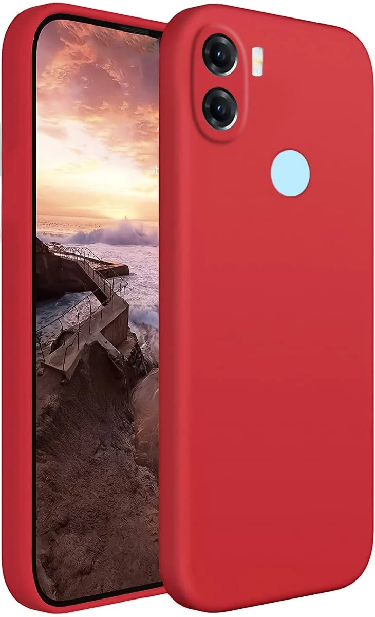 Dl3 Mobilak Xiaomi Redmi A1+ A1 Plus Case,Soft Flexible Silicone Gel Rubber Bumper Cover,Slim Fit Full Body Shockproof Protective Phone Case (Red)