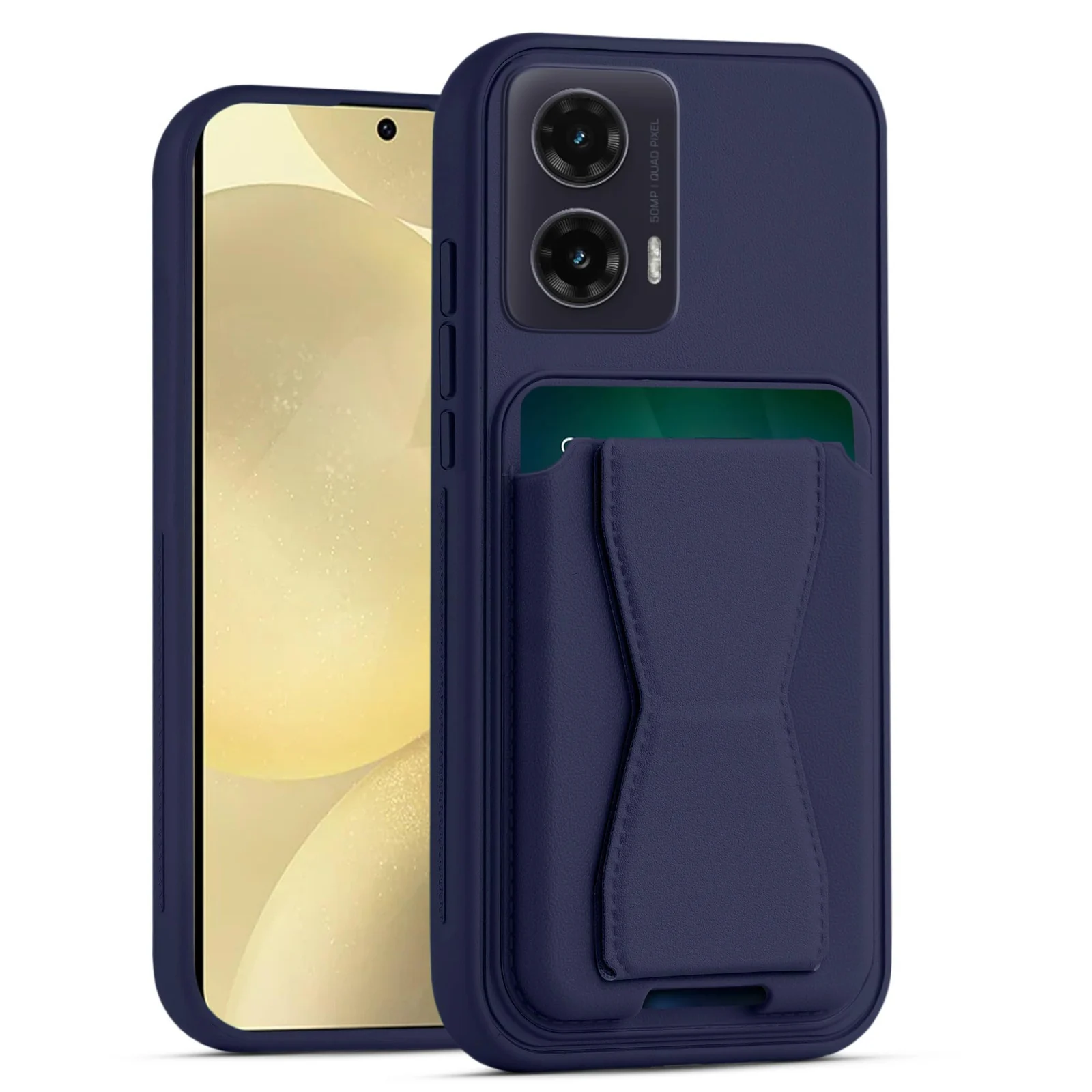 Dl3 Mobilak Leather Wallet Case Compatible with Motorola Moto G35 5G, Leather Back Cover With TPU Frame, Shockproof Protective Phone Case with Card Holder Stand - Brown