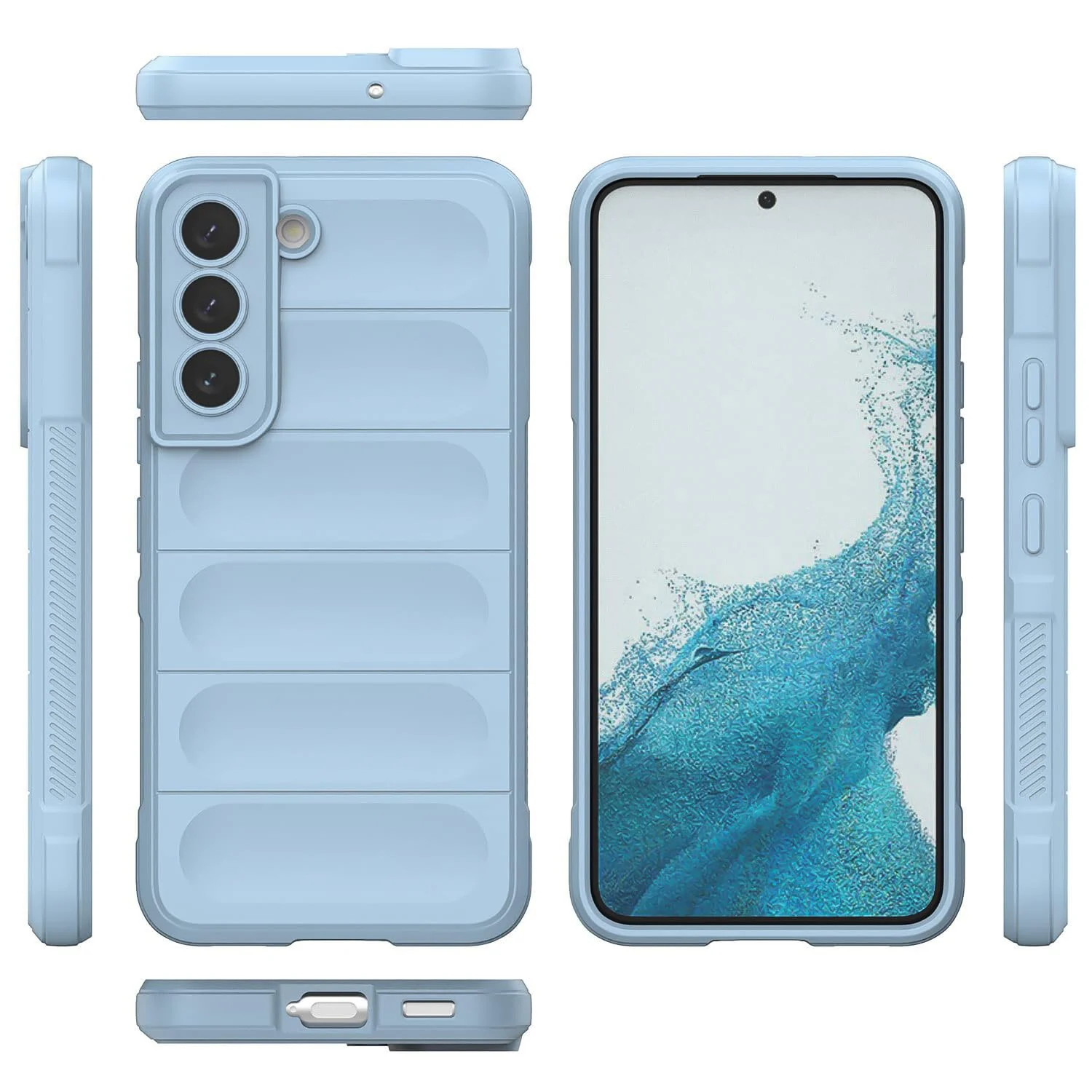 DL3 Mobilak Rugged Protective Case for Samsung Galaxy S21 FE, Camera protection, Shock-absorbing protection, Non-slip grip - Baby Blue
