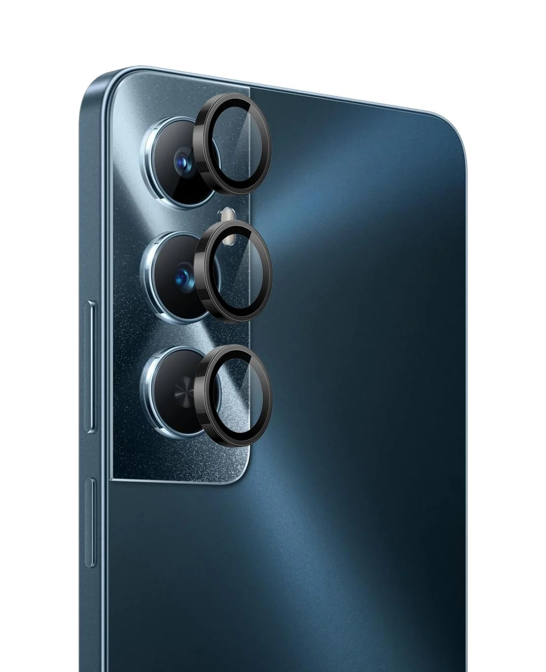DL3 Mobilak Camera Lens Protector for realme C65 4G Accessories, 9H Tempered Glass Metal Individual Ring Camera Cover Screen Protector, Case Friendly, Anti Scratch - Black