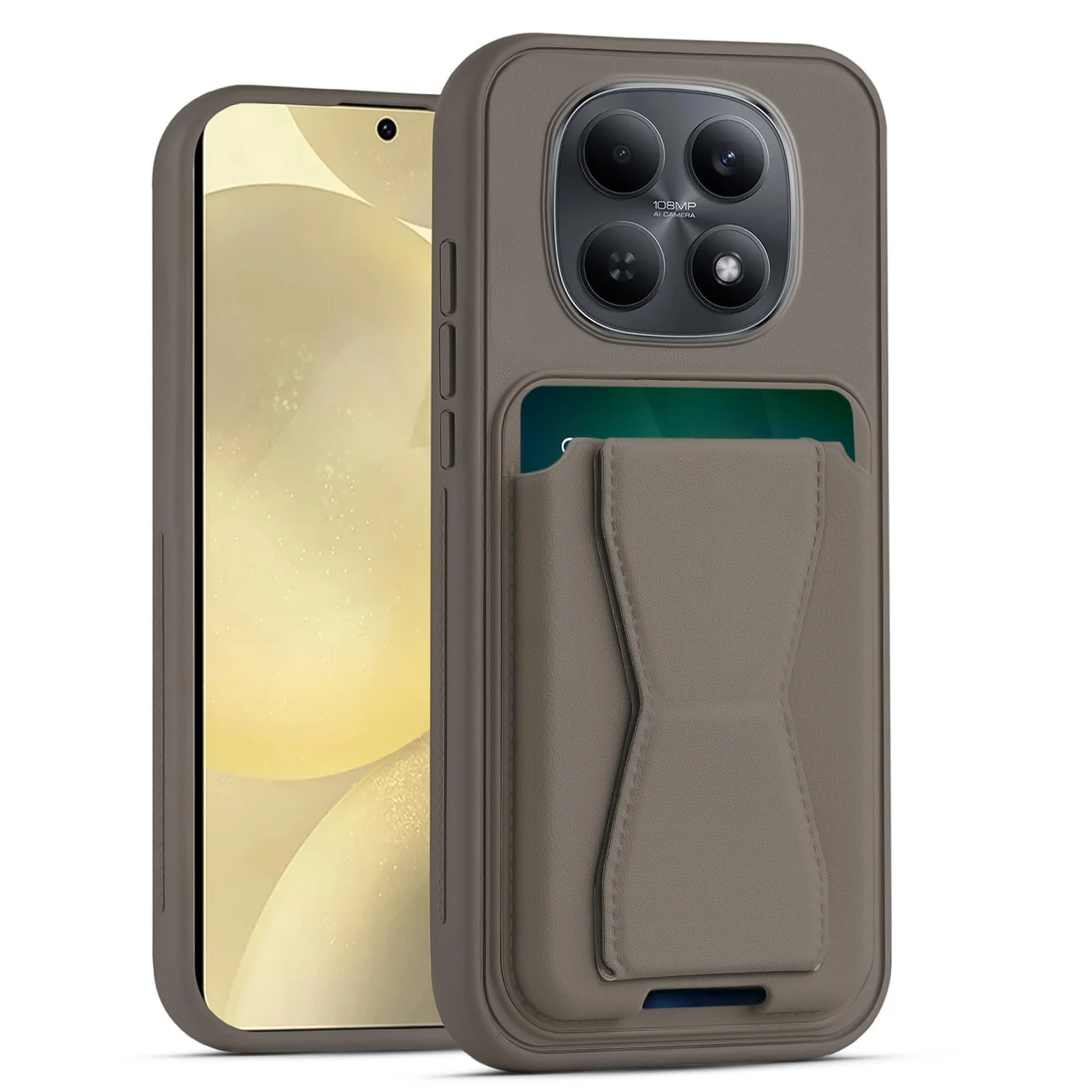 Dl3 Mobilak Leather Wallet Case Compatible with Xiaomi Redmi Note 15 Pro 5G, Leather Back Cover With TPU Frame, Shockproof Protective Phone Case with Card Holder Stand (Black)