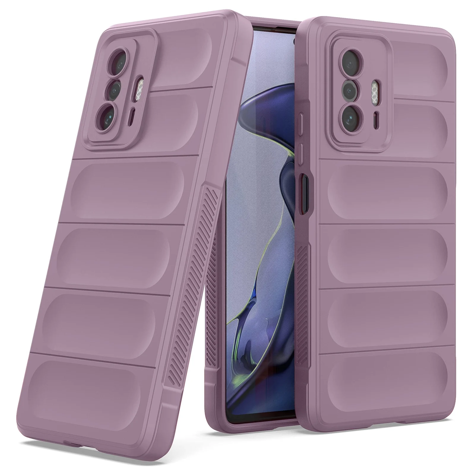 DL3 Mobilak Silicone Case for Xiaomi 11T 5G / Xiaomi 11T Pro 5G Heavy Duty Protective [Slim Fit] Shockproof Soft Flexible Protective Design Shock-TPU Cover With Camera Protection - Purple