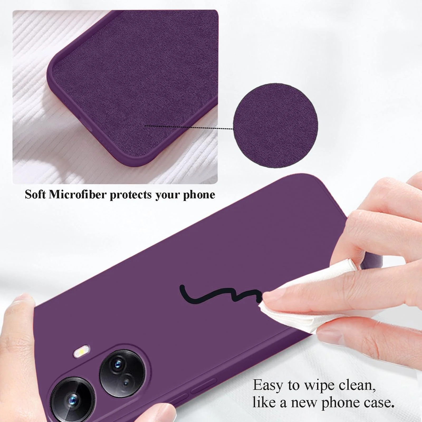 DL3 Mobilak realme 10 pro plus Case, Soft Flexible Silicone Gel Rubber Bumper Cover, Full Body Shockproof Protective Phone Case - Violet