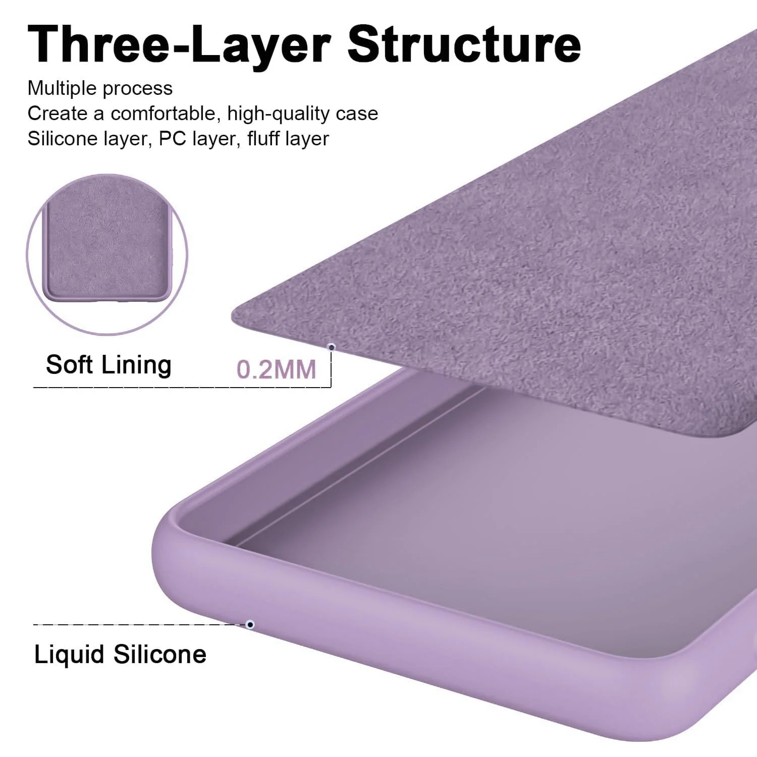 DL3 Mobilak OPPO Reno 8 5G Case, Soft Flexible Liquid Silicone Gel Rubber Bumper Cover, Full Body Shockproof Protective Phone Case - Lavender