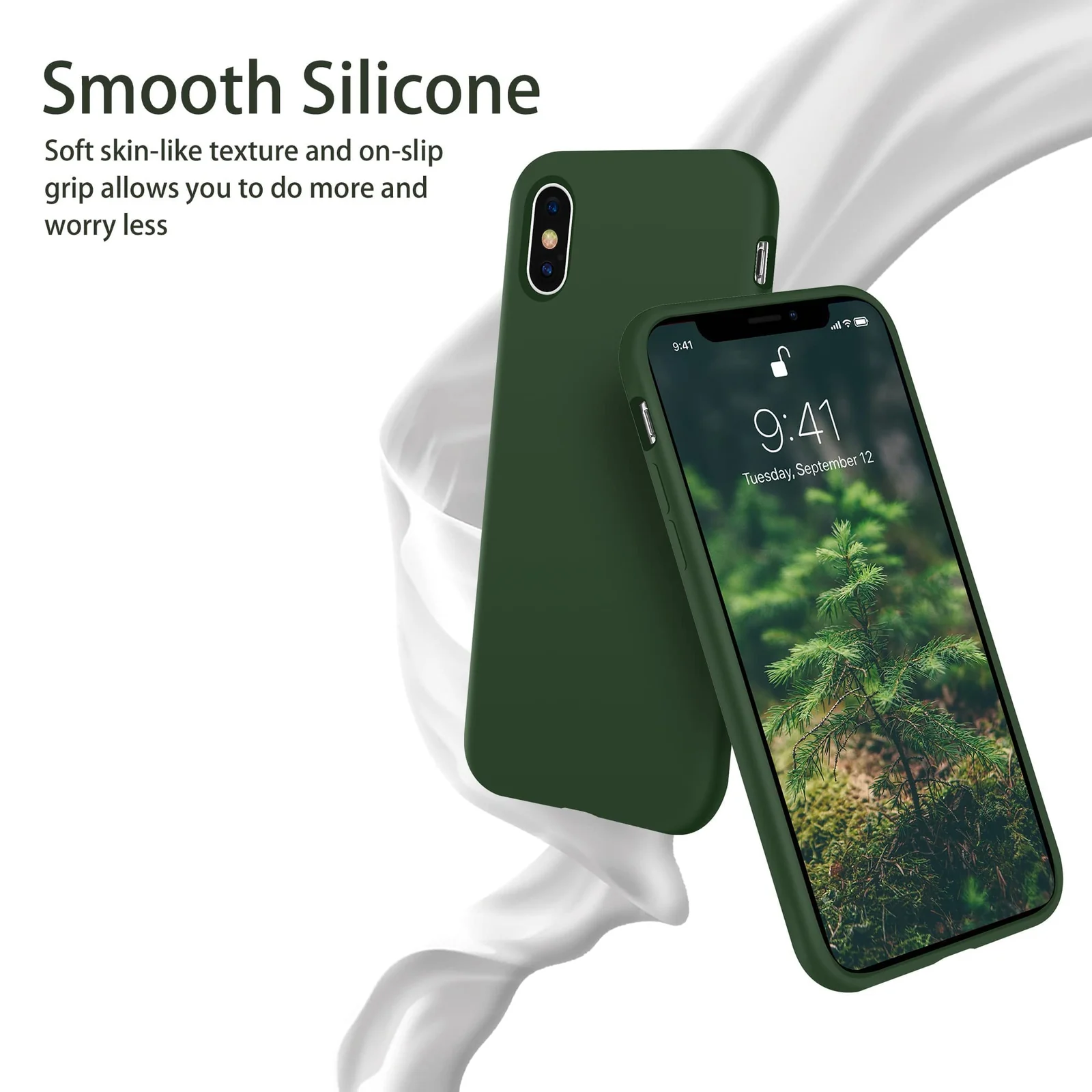 DL3 Mobilak Liquid Silicone Protective Case with Soft Microfiber Lining for iPhone XR - Clover