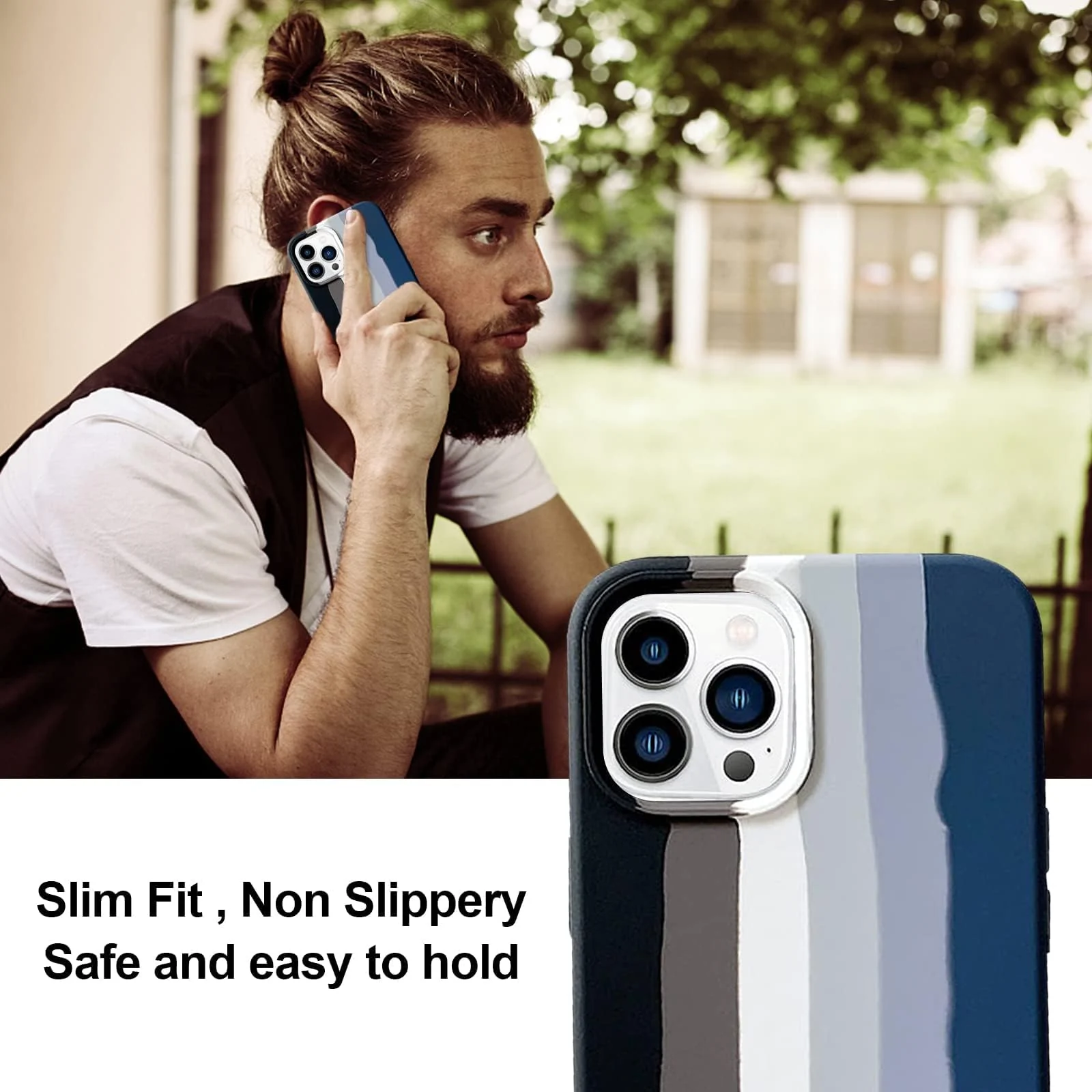 DL3 Mobilak Compatible with iPhone 14 Pro (6.1 Inch) Case, Liquid Silicone Case, Full Body Protective Cover, Shockproof, Slim Phone Case, Anti-Scratch Soft Microfiber Lining - Multicolor 2