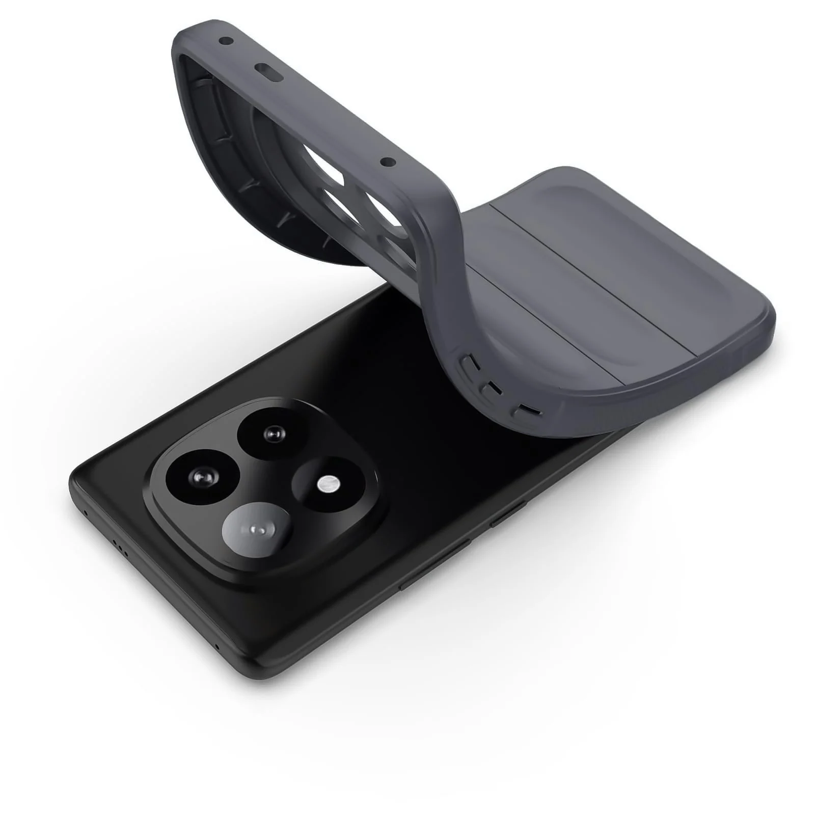 DL3 Mobilak Flexible Silicone and TPU Protective Case with Camera Protection for Xiaomi Redmi Note 14 Pro Plus 5G - Dark Gray