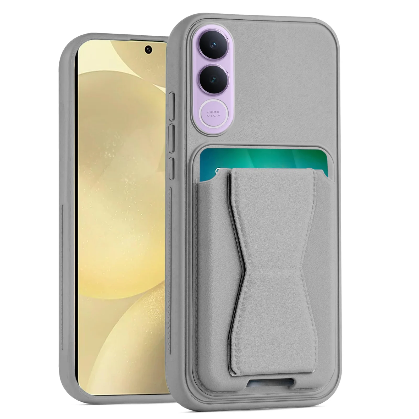 Dl3 Mobilak Leather Wallet Case Compatible with VIVO V70 FE, Leather Back Cover With TPU Frame, Shockproof Protective Phone Case with Card Holder Stand - Brown