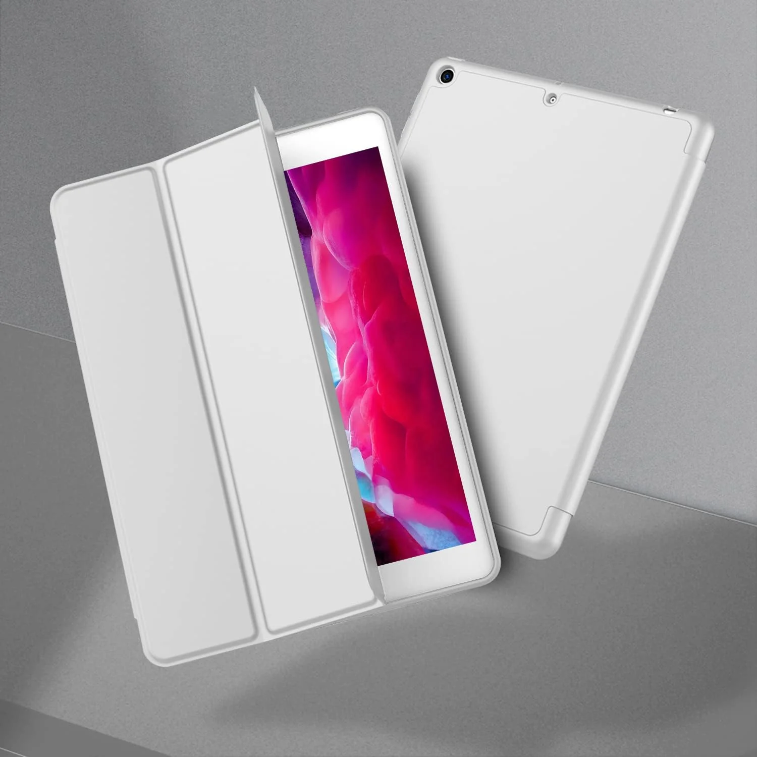 DL3 Mobilak Case For iPad 9.7-inch, (2018/2017), iPad Pro 9.7 Inch 2016, iPad Air 2nd/1st Smart Cover with Pencil Holder and Soft Silicone Back, Full Body Protection, Auto Wake/Sleep - Gray