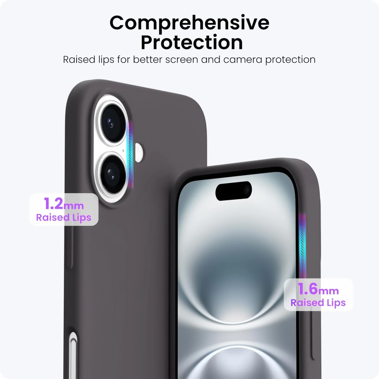 DL3 Mobilak Liquid Silicone Protective Case with Soft Microfiber Lining for iPhone 16 - Dark Brown