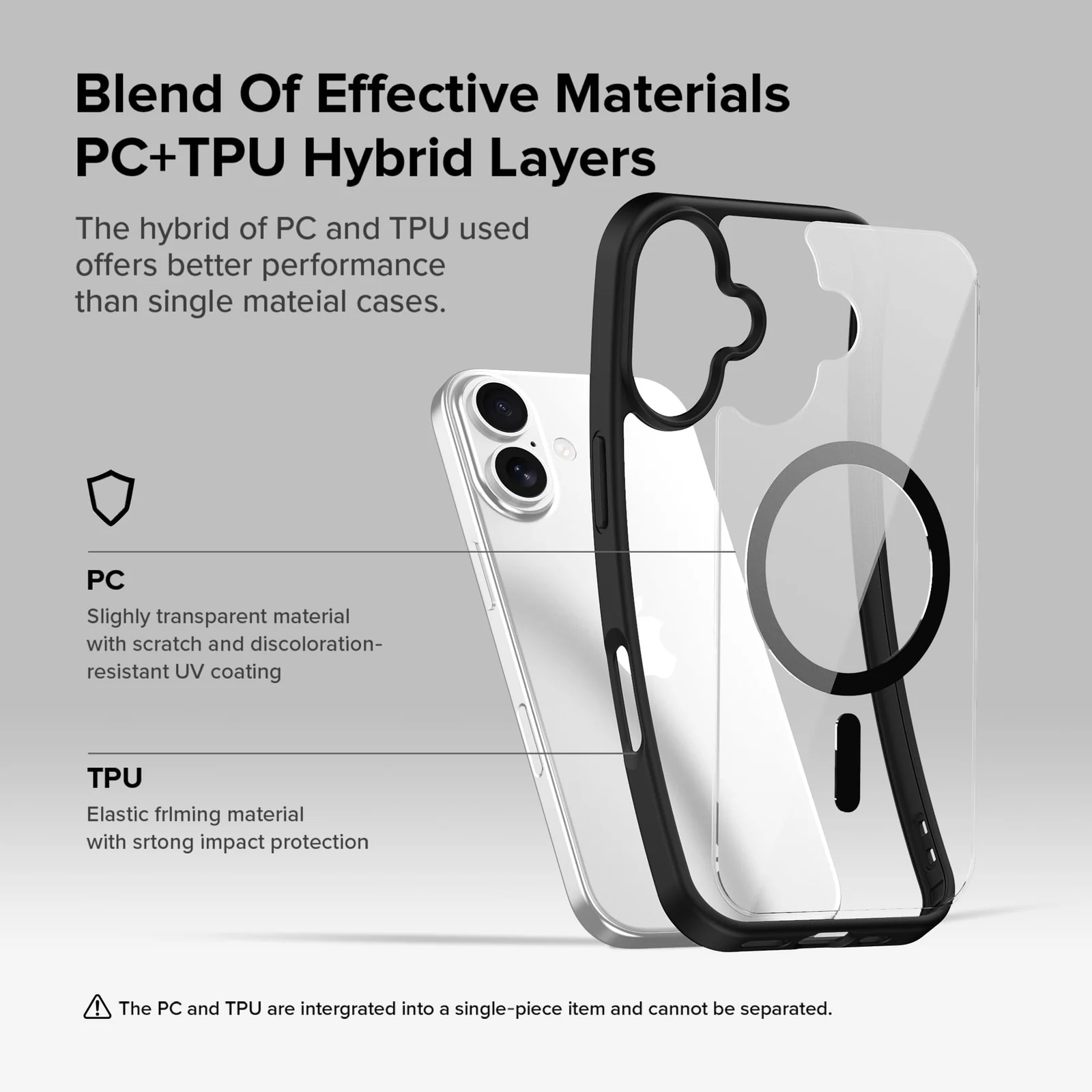 DL3 Mobilak Clear MagSafe-Compatible TPU Case for iPhone 17 - Black