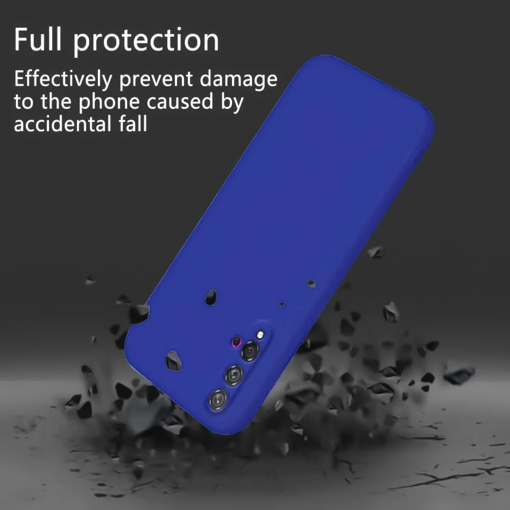DL3 Mobilak Liquid Silicone Protective Case for Huawei nova 5T with Microfiber Lining and Shockproof Design - Pepsi
