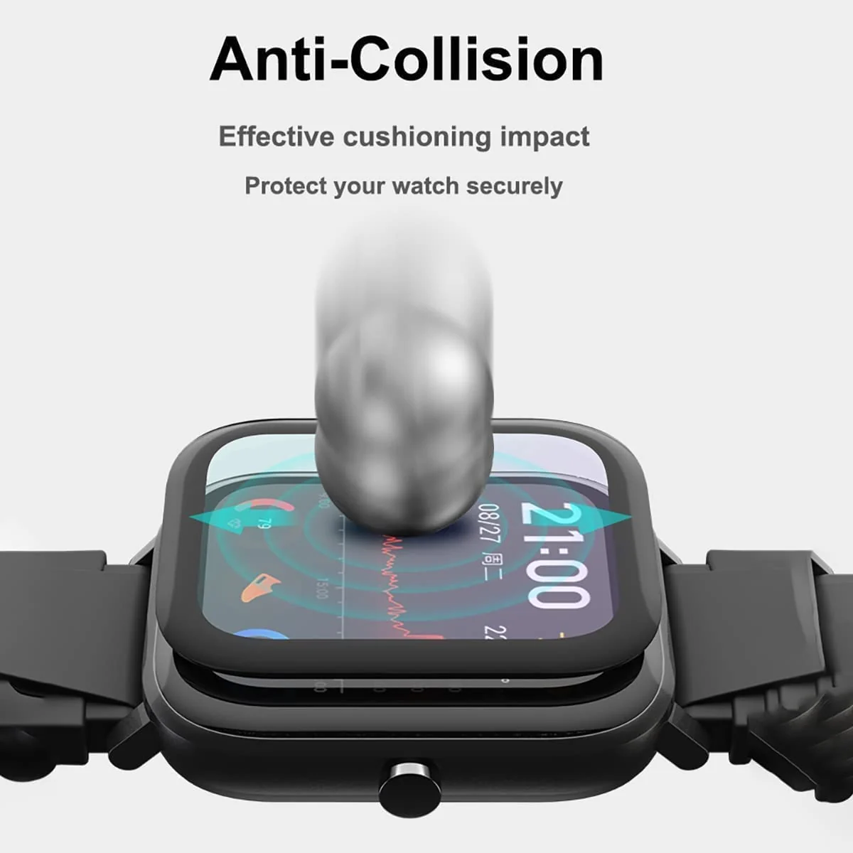 DL3 Mobilak Screen Protector For Amazfit Bip 3 / Amazfit Bip 3 Pro, 3D Curved Soft Edge Protective Film [Anti-Scratch] [Bubble Free] [Ultra Shatterproof] [High Sensitive] (Not Glass) - Black