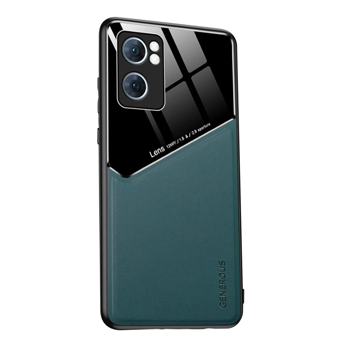DL3 Mobilak Leather and PC Protective Case for OPPO A77 4G / A57 4G / A57S, Built-in magnetic car-mount support, Shock-absorbing protection, Raised edges around the screen and camera - Green