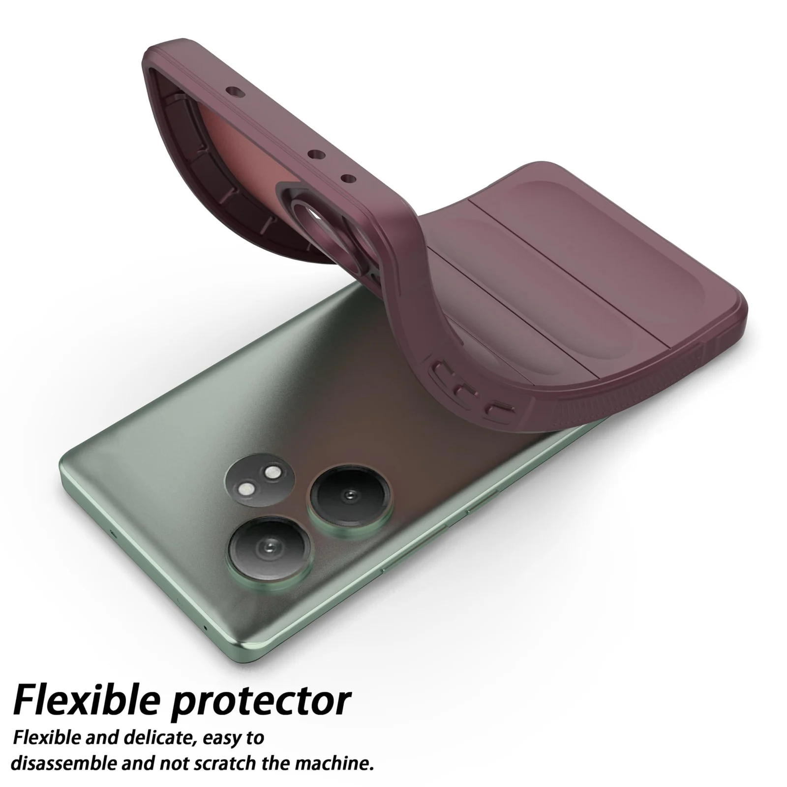 DL3 Mobilak Flexible Silicone and TPU Protective Case with Camera Protection for realme GT6 / GT Neo6 / GT Neo 6 SE / GT 6T - Wine Red