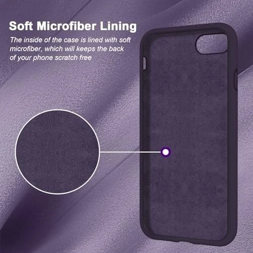 DL3 Mobilak Compatible with iPhone 6 / 6S Case, Liquid Silicone Case, Full Body Protective Cover, Shockproof, Slim Phone Case, Anti-Scratch Soft Microfiber Lining - Purple