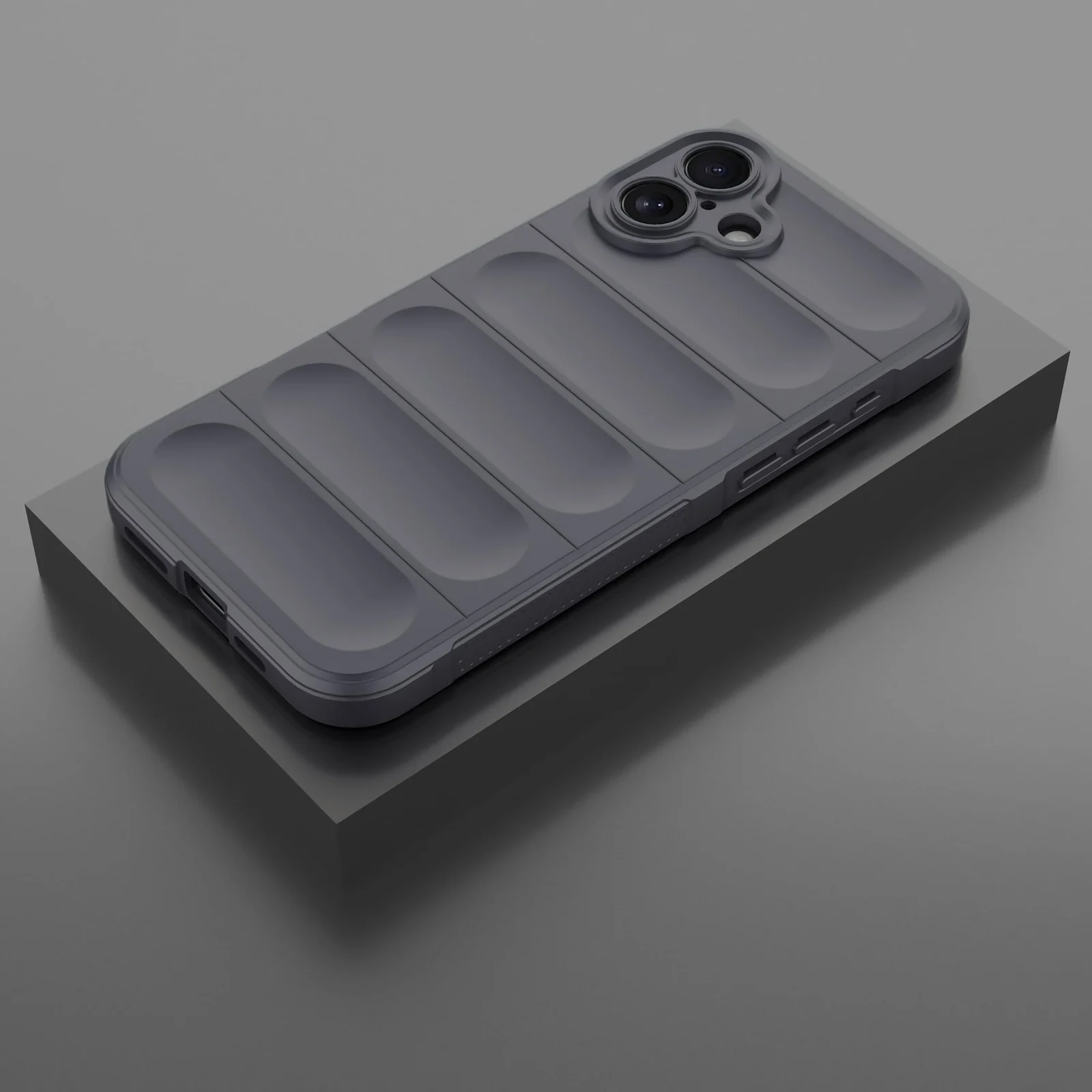 DL3 Mobilak Silicone Case for iPhone 16 6.1-Inch Heavy Duty Protective [Slim Fit] Shockproof Soft Flexible Protective Design Shock-Absorption TPU Cover With Camera Protection - Dark Gray