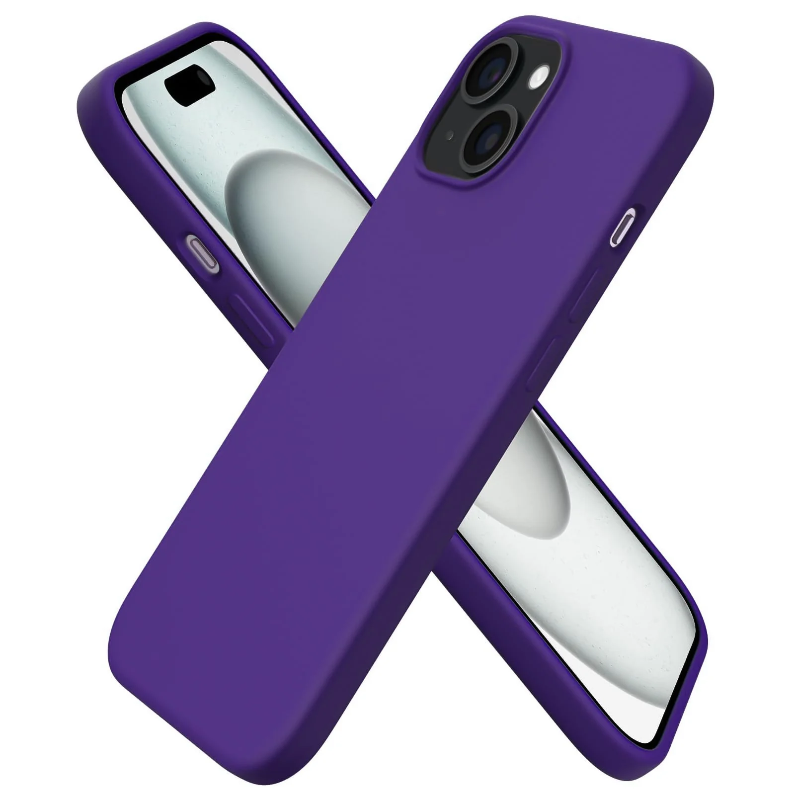DL3 Mobilak Liquid Silicone Case for iPhone 15 Plus / iPhone 14 Plus, Supports wireless charging, Shock-absorbing protection, Scratch-resistant surface - Purple