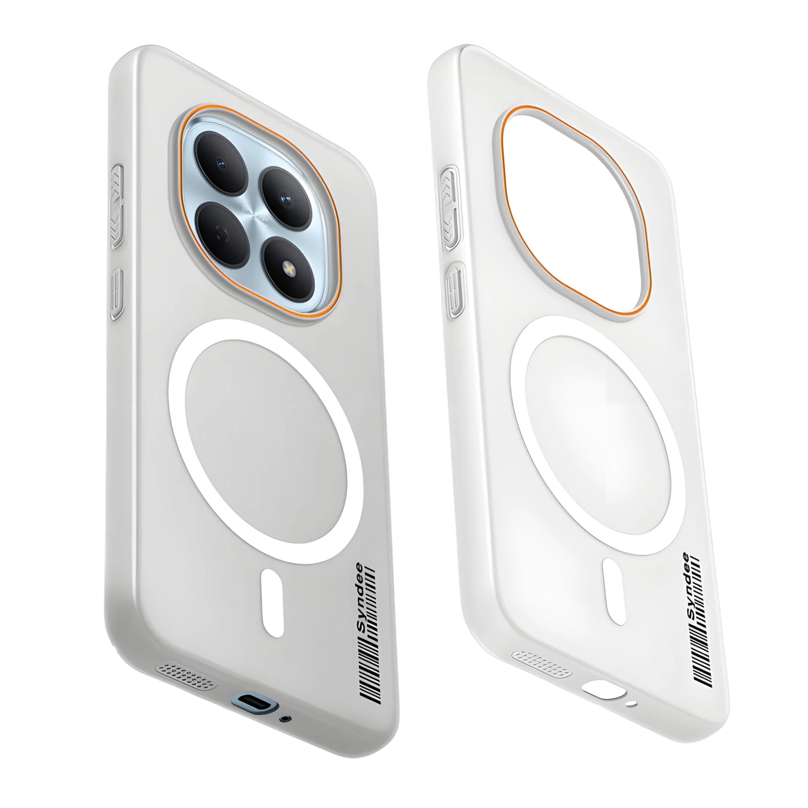 DL3 Mobilak Translucent Matte Case for Xiaomi Redmi Note 15 5G / 4G / Poco M8 5G, Compatible with MagSafe accessories, Shock-absorbing protection, Integrated ring holder - Clear