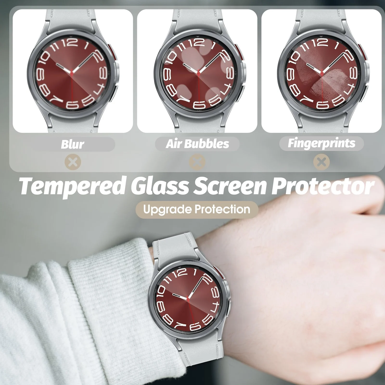 DL3 Mobilak Screen Protector For Samsung Galaxy Watch 6 Classic 43mm, 3D Curved Soft Edge Protective Film [Anti-Scratch] [Bubble Free] [Ultra Shatterproof] [High Sensitive] (Not Glass) - Black