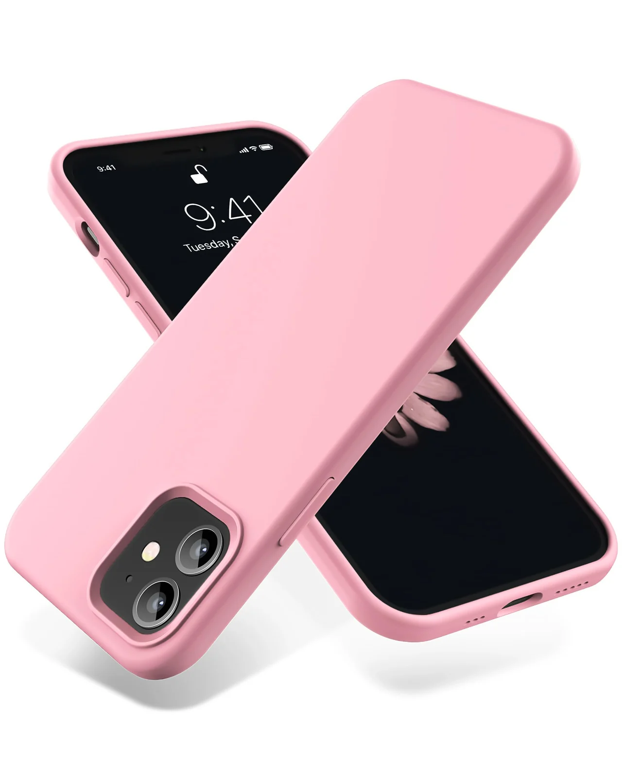 DL3 Mobilak Liquid Silicone Protective Case for iPhone 11 (6.1 Inch) with Camera Protection and Microfiber Lining - A Pink