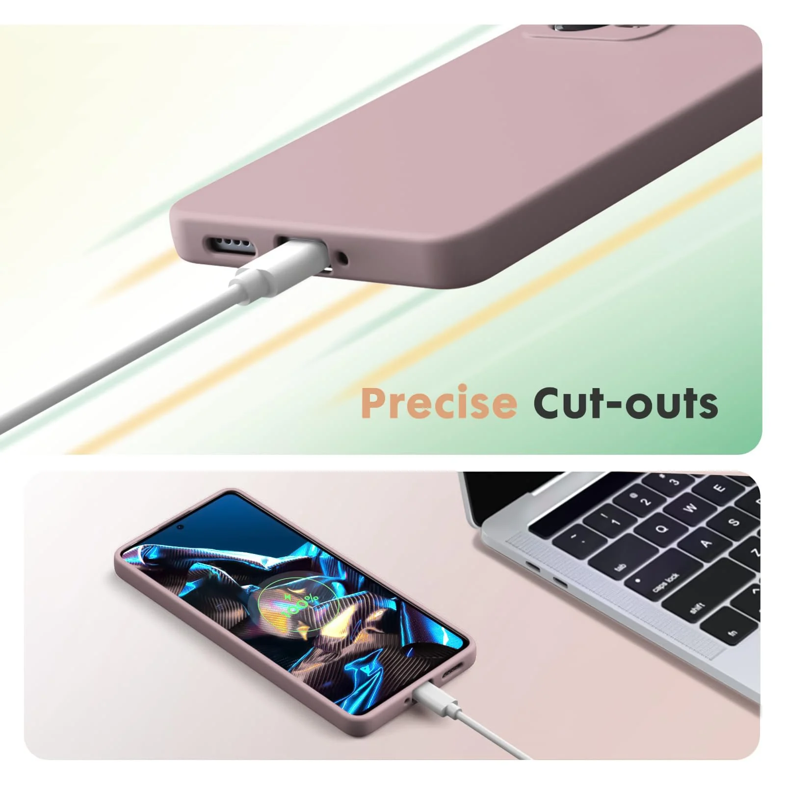 DL3 Mobilak POCO X5 Pro 5G Case, Soft Flexible Silicone Gel Rubber Bumper Cover, Full Body Shockproof Protective Phone Case - Cashmere