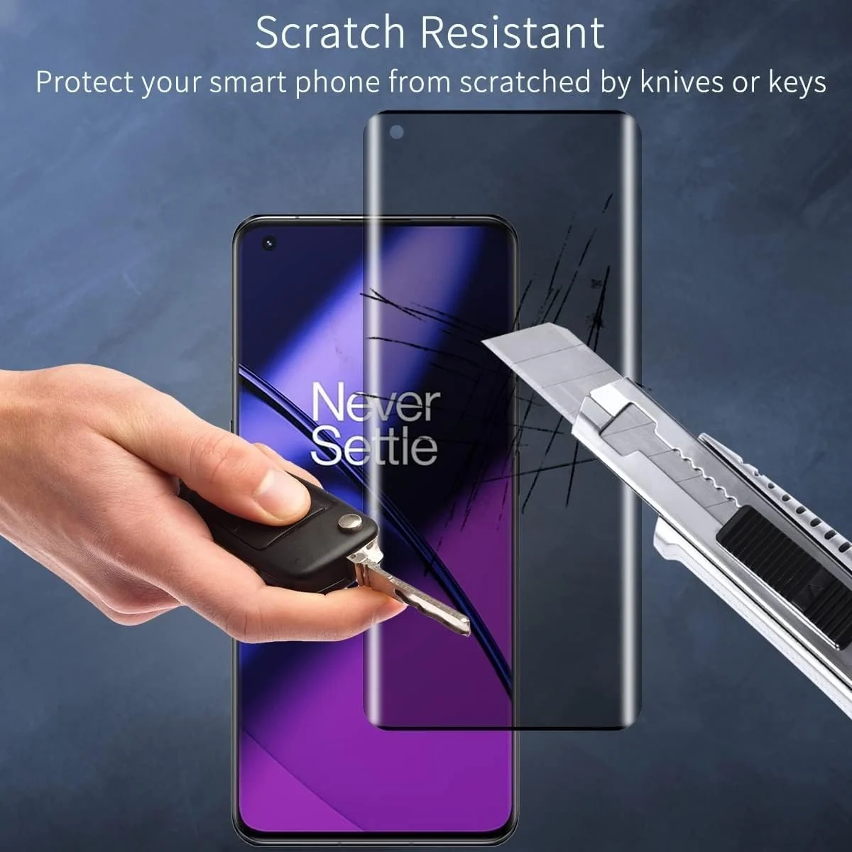 Mobigon Screen Protector for OnePlus 11 5G UV Glass Fingerprint Reader Support 3D Curved Anti-Spy Tempered Glass Screen Protector - Privacy