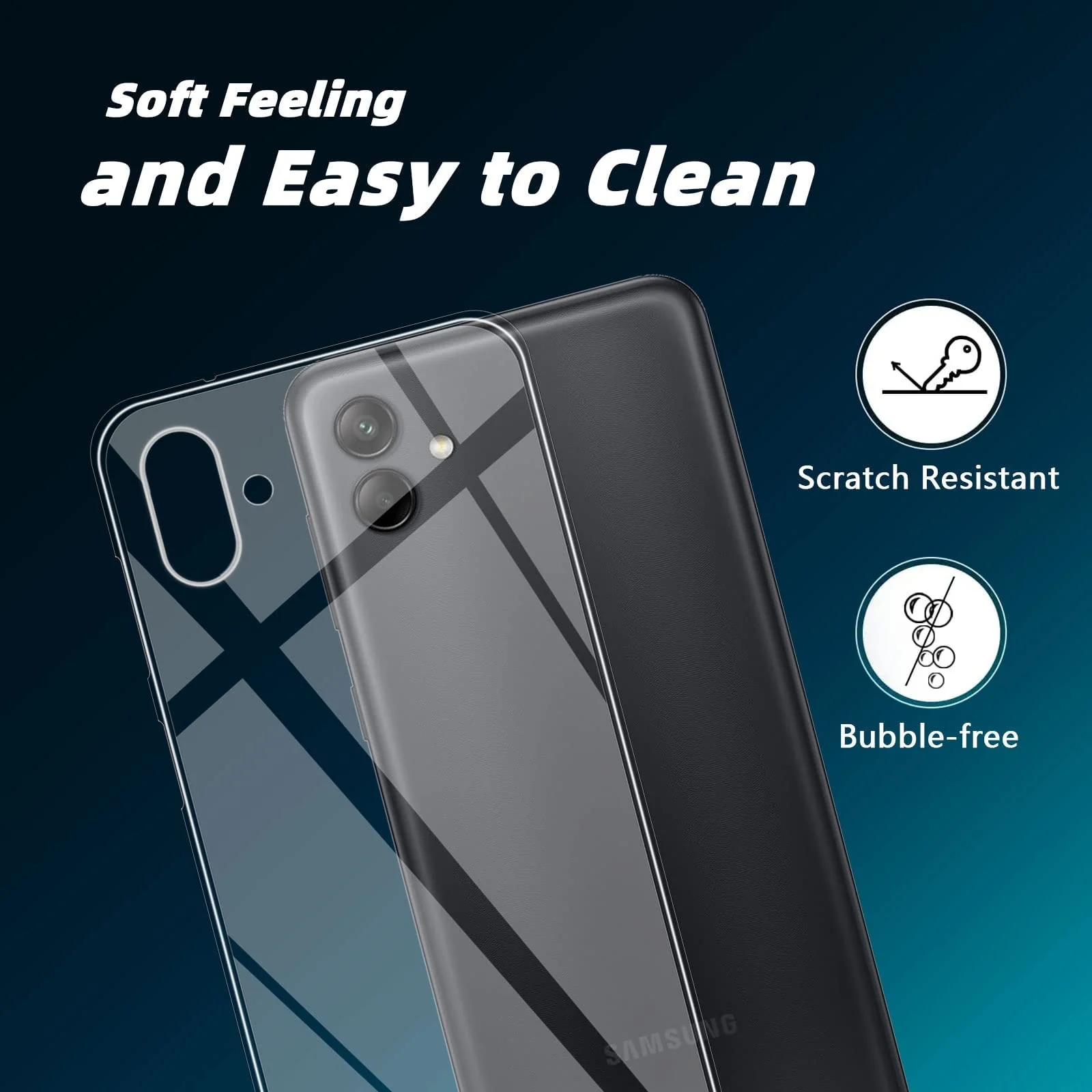 DL3 Mobilak Case Compatible with Samsung Galaxy A04E Case Crystal Soft TPU Gel Case Flexible Silicone Anti-Scratch Camera Protection TPU Cover - Clear