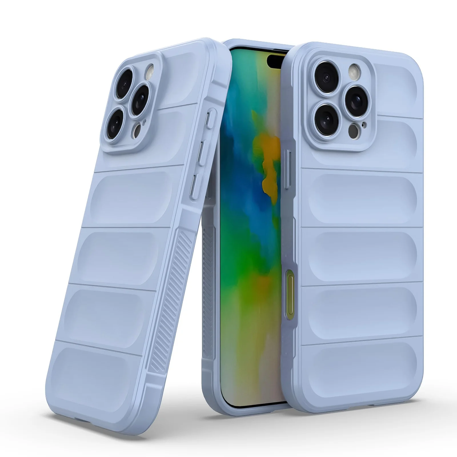 DL3 Mobilak Rugged Protective Case for iPhone 16 Pro 6.3-Inch, Camera protection, Shock-absorbing protection, Non-slip grip - Baby Blue
