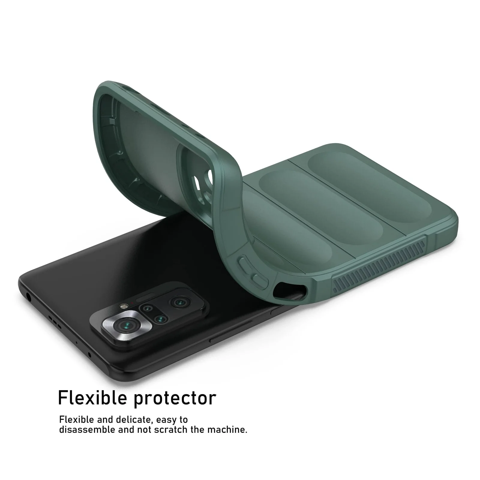 DL3 Mobilak Flexible Silicone and TPU Protective Case with Camera Protection for Xiaomi Redmi Note 10 Pro / Note 10 Pro Max - Green