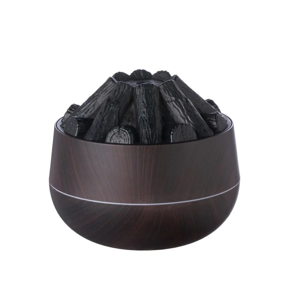 Mobigon Wood Cool Mist Ultrasonic Humidifier for Room Moisture, Aroma Diffuser for Home, 300ml Essential Oil Diffuser with 7 Colorful Night Light, Auto Shut-Off, Home, Office, car - A. Dark Brown