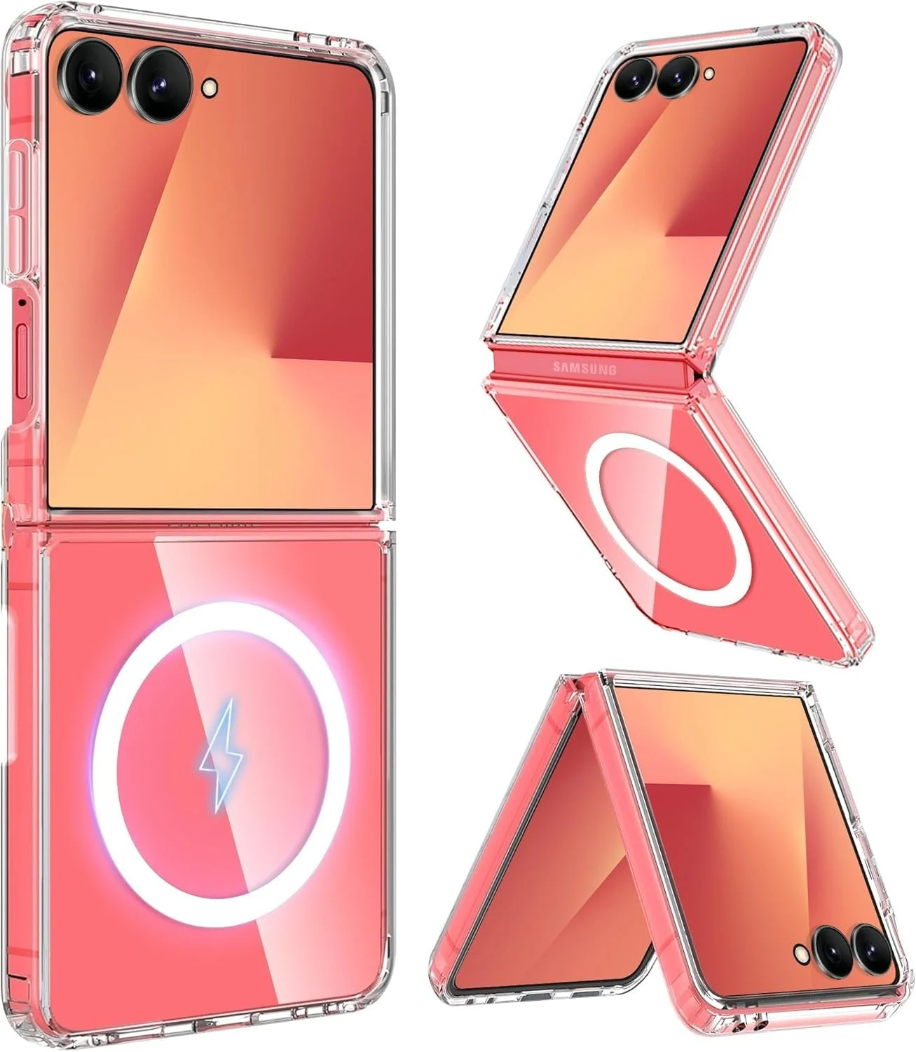 DL3 Mobilak for Samsung Galaxy Z Flip 7 Case, Compatible with MagSafe Shockproof Protection Yellowing Resistant Magnetic Phone Case for Galaxy Z Fold 6 5G (2024) - Clear