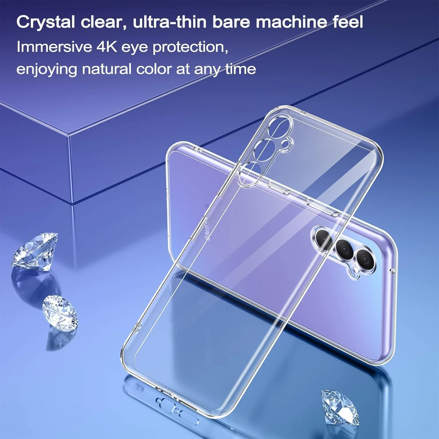 DL3 Mobilak Camera Protective Case Compatible with Samsung Galaxy A15 5G Case, Mobile Phone Case Samsung Galaxy A15 5G Thin Soft Silicone Anti-Yellow Protective Case - Clear