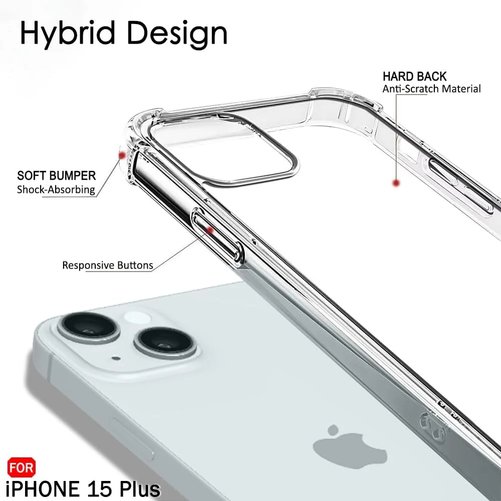 DL3 Mobilak Clear TPU Protective Case for iPhone with Camera Protection and Shockproof Design - Clear