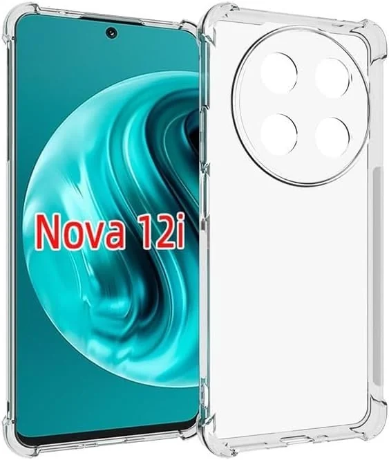 DL3 Mobilak Case Compatible with Huawei Nova 12i, Cover Silicone Transparent TPU Gorilla Anti-shock Protector Camera Shockproof Corners - Clear
