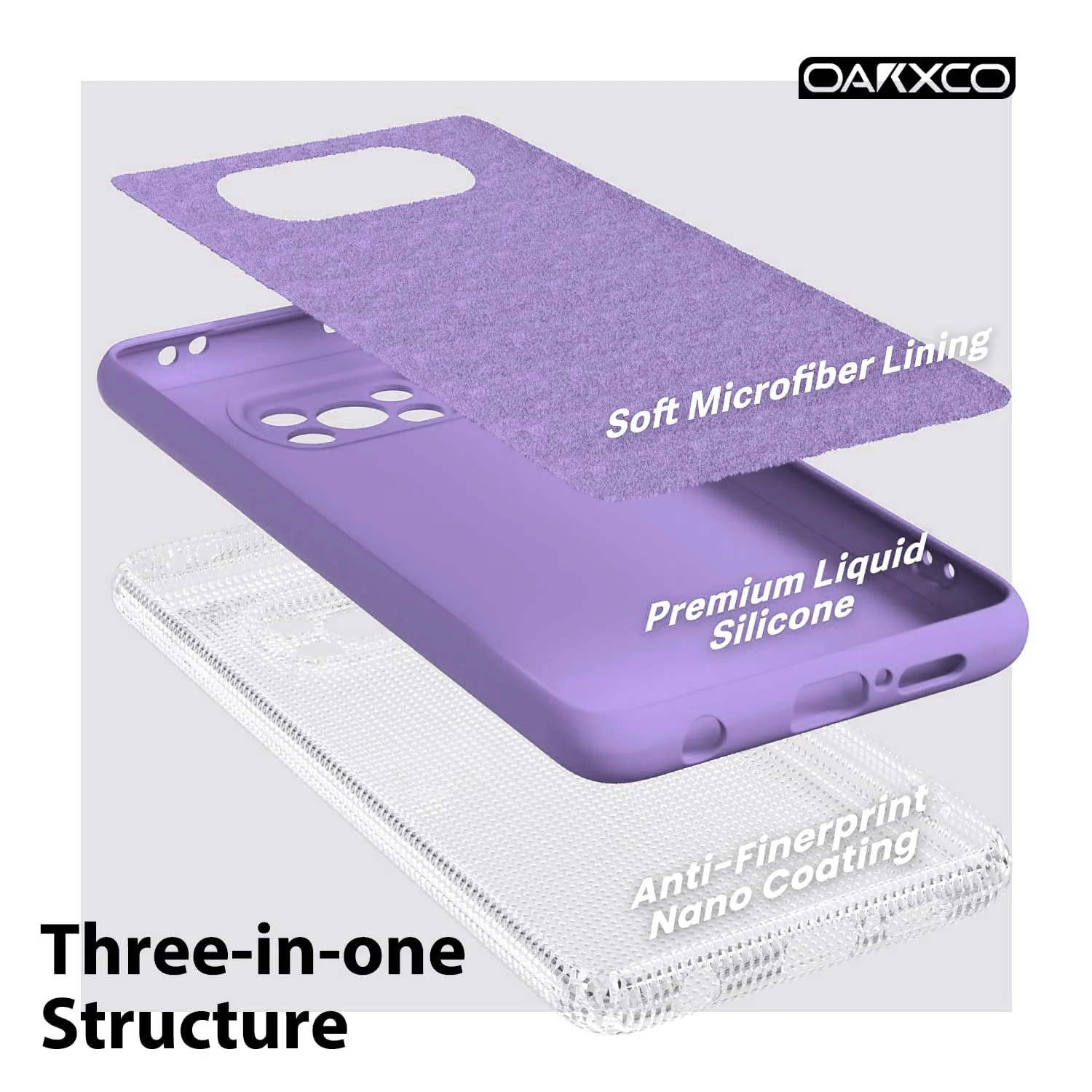 DL3 Mobilak Liquid Silicone Case for Xiaomi Poco X3 Pro / Poco X3 NFC / Poco X3, Not compatible with MagSafe, Supports wireless charging, Camera protection - Light Purple