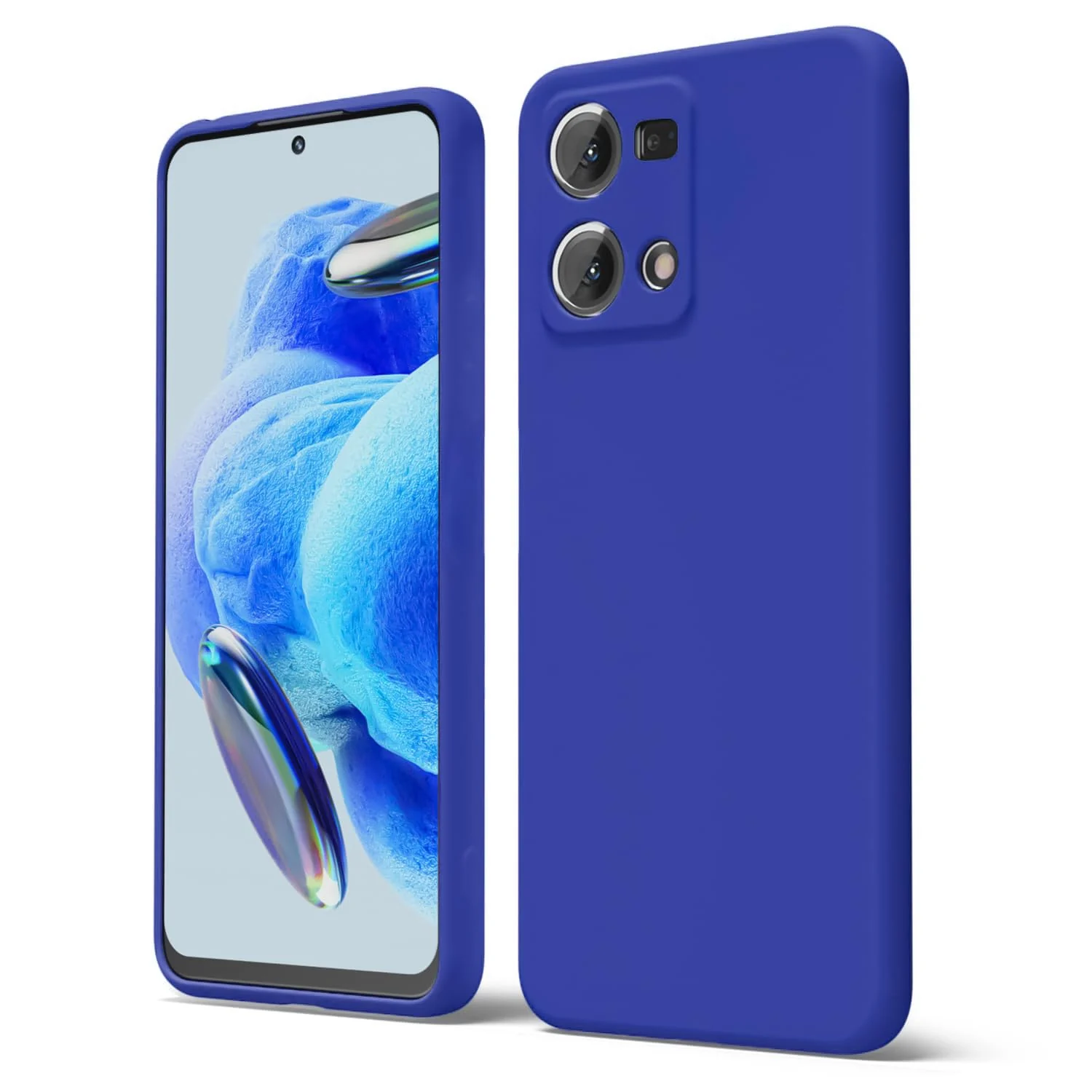 DL3 Mobilak Liquid Silicone Protective Case with Soft Microfiber Lining with Full Camera Protection for OPPO Reno 8 4G / Reno 7 4G / F21 Pro 4G / F21S Pro 4G - Pepsi
