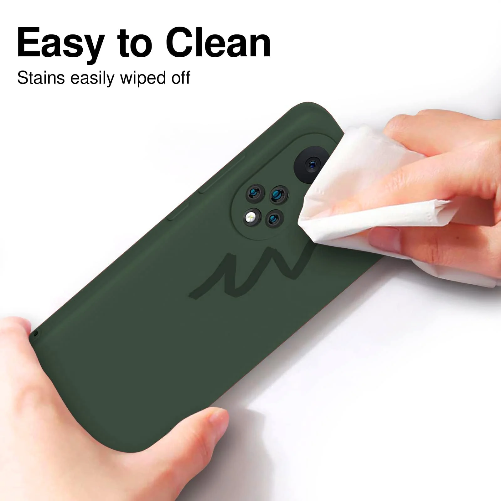 DL3 Mobilak Silicone Protective Case for Honor 50 / Huawei Nova 9, Shock-absorbing protection, Scratch-resistant surface, Soft microfiber lining - Green