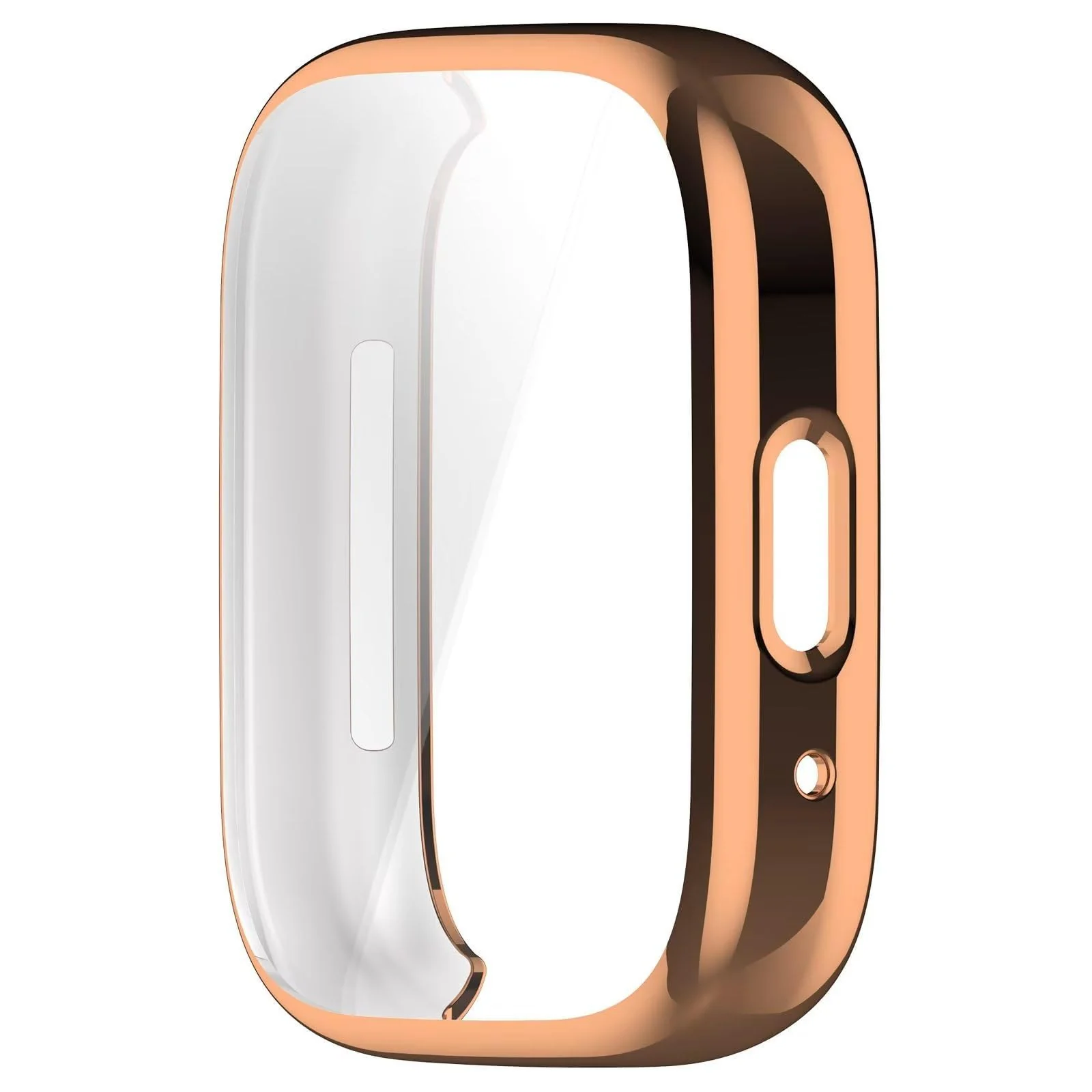 DL3 Mobilak Case for Xiaomi Redmi Watch 3 Lite/Active With Built-in Screen Protector, All-Around Soft TPU Shockproof Cover, Slim Guard Thin Bumper Shell Protector - Rose Gold