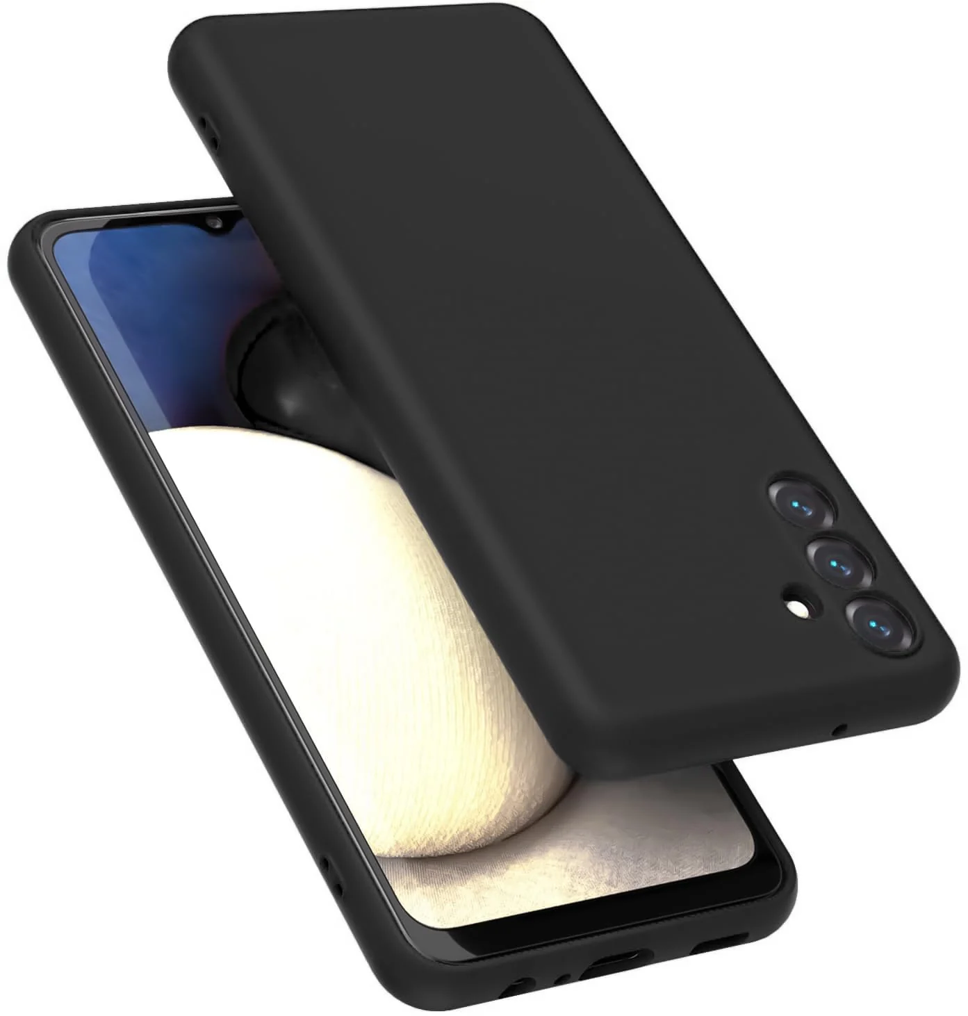 DL3 Mobilak Soft Silicone Protective Case for Samsung Galaxy A15 with Microfiber Lining and Shockproof Design - Black