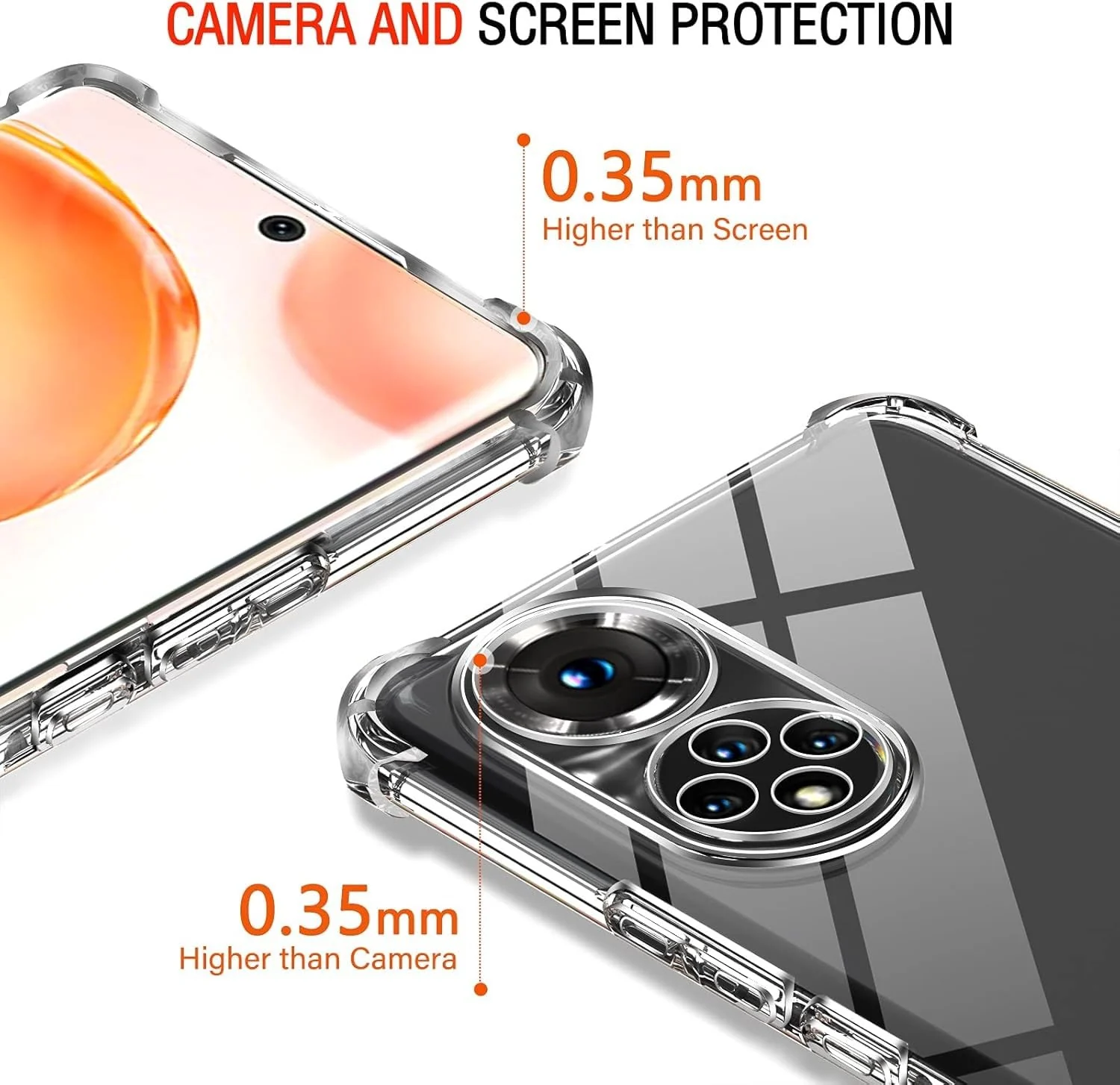 DL3 Mobilak Clear TPU Protective Case for Honor 50 / Huawei Nova 9 with Camera Protection and Shockproof Design - Clear