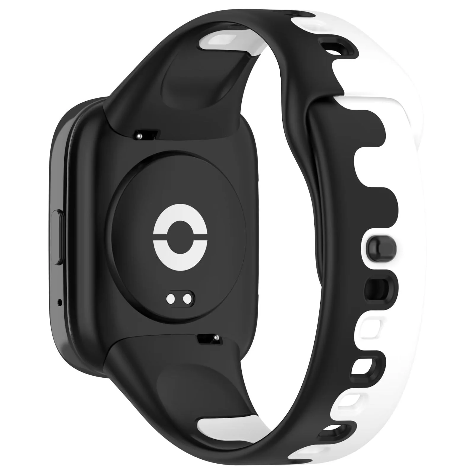 DL3 Mobilak Strap Silicone Compatible With Xiaomi Redmi Watch 3 Active/Redmi Watch 3 Lite, Sport Silicone Watch Band Wrist Strap, Bracelet Wristband Wrist Strap - Black & White