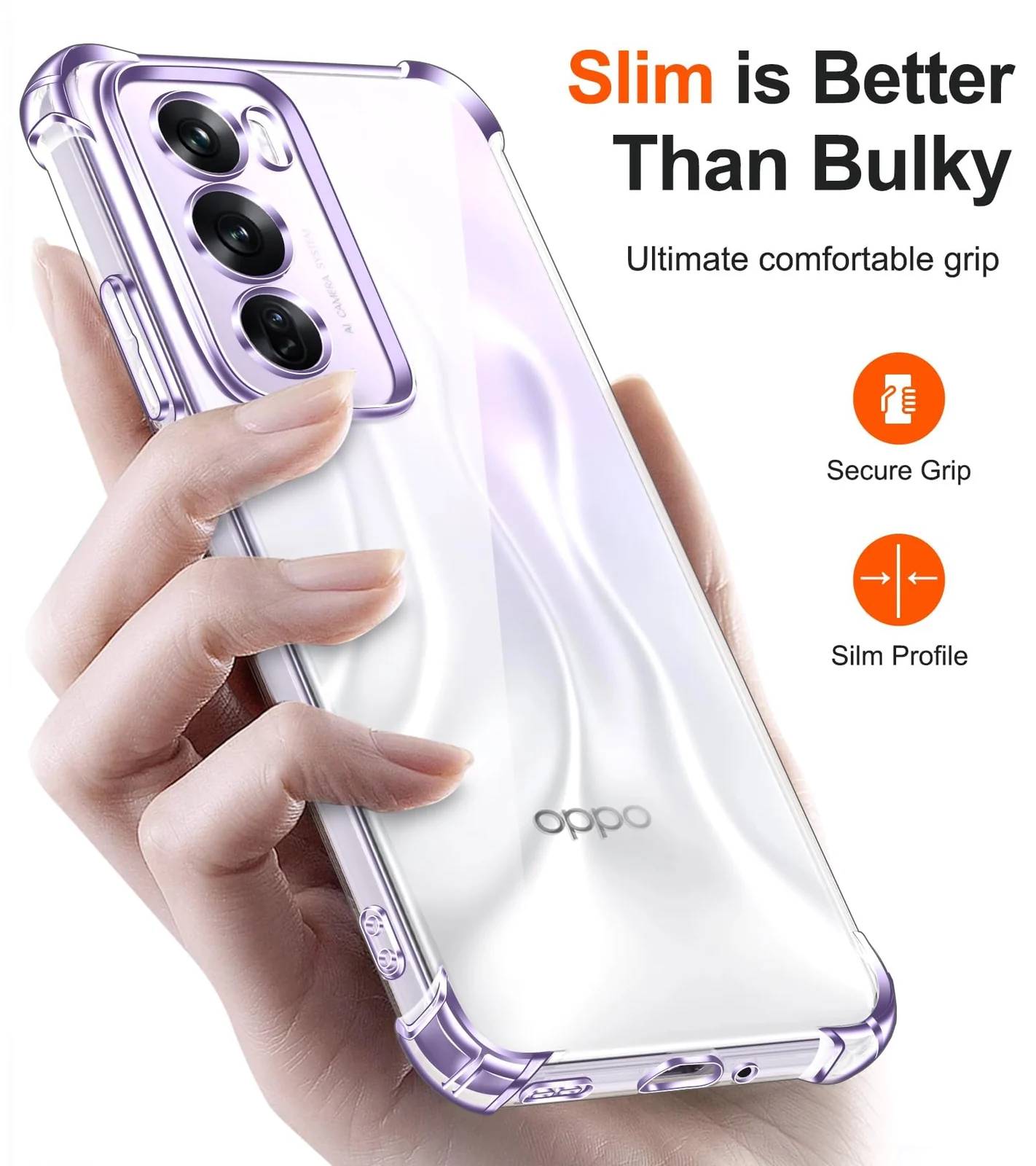 DL3 Mobilak Clear TPU Protective Case for OPPO Reno 12 Pro 5G with Camera Protection and Shockproof Design - Clear