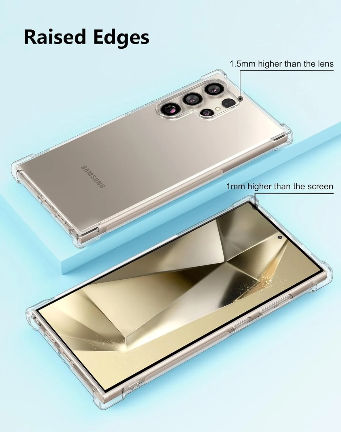 DL3 Mobilak Case Compatible with Samsung Galaxy S24 Ultra, Cover Silicone TPU Gorilla Anti-shock Shockproof Corners - Clear